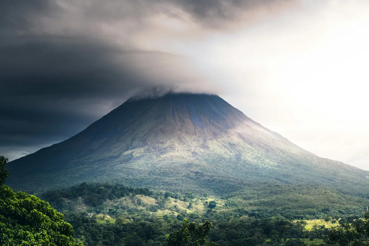 Volcano and rainforest